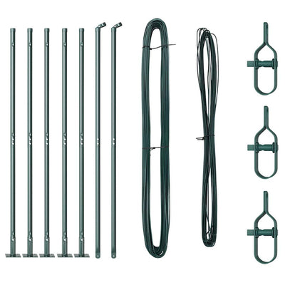 Vidaxl afrasteringspaal 7 pcs groen staal