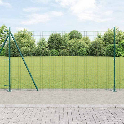 Pali per recinzione Vidaxl 13 pezzi in acciaio verde