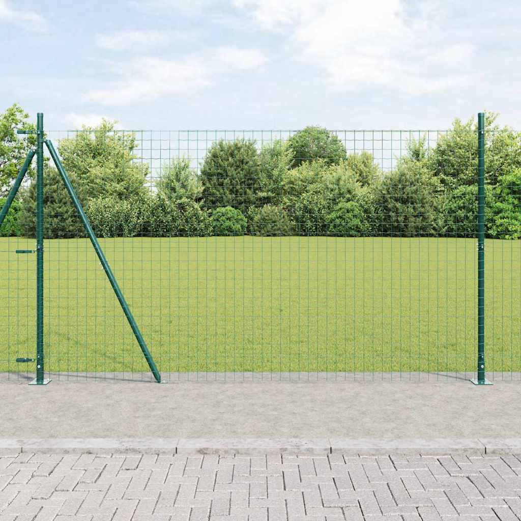 Pali per recinzione Vidaxl 13 pezzi in acciaio verde