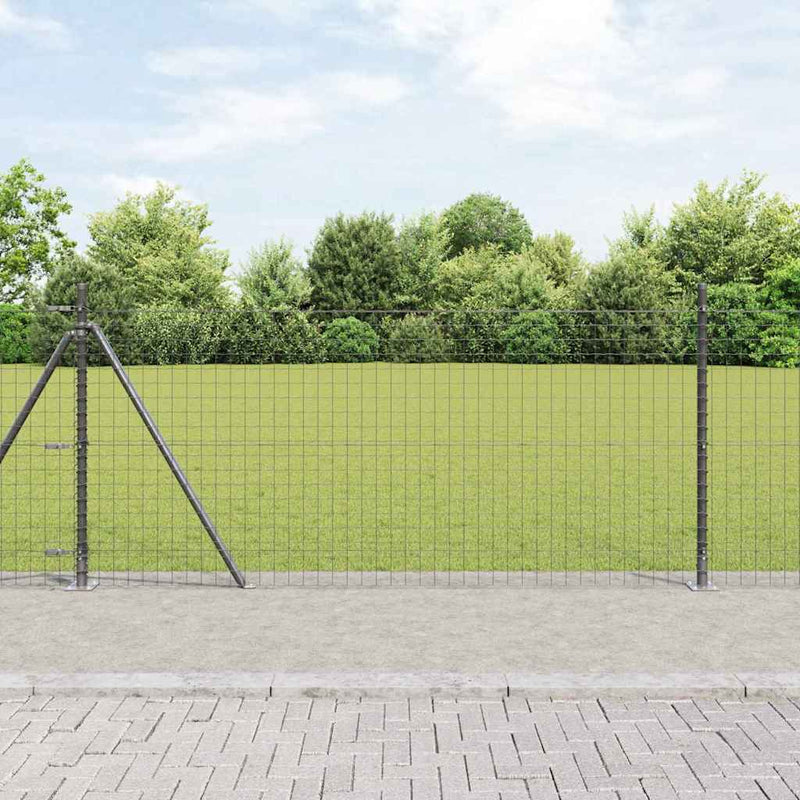 Pali per recinzione Vidaxl 7 pezzi in acciaio grigio