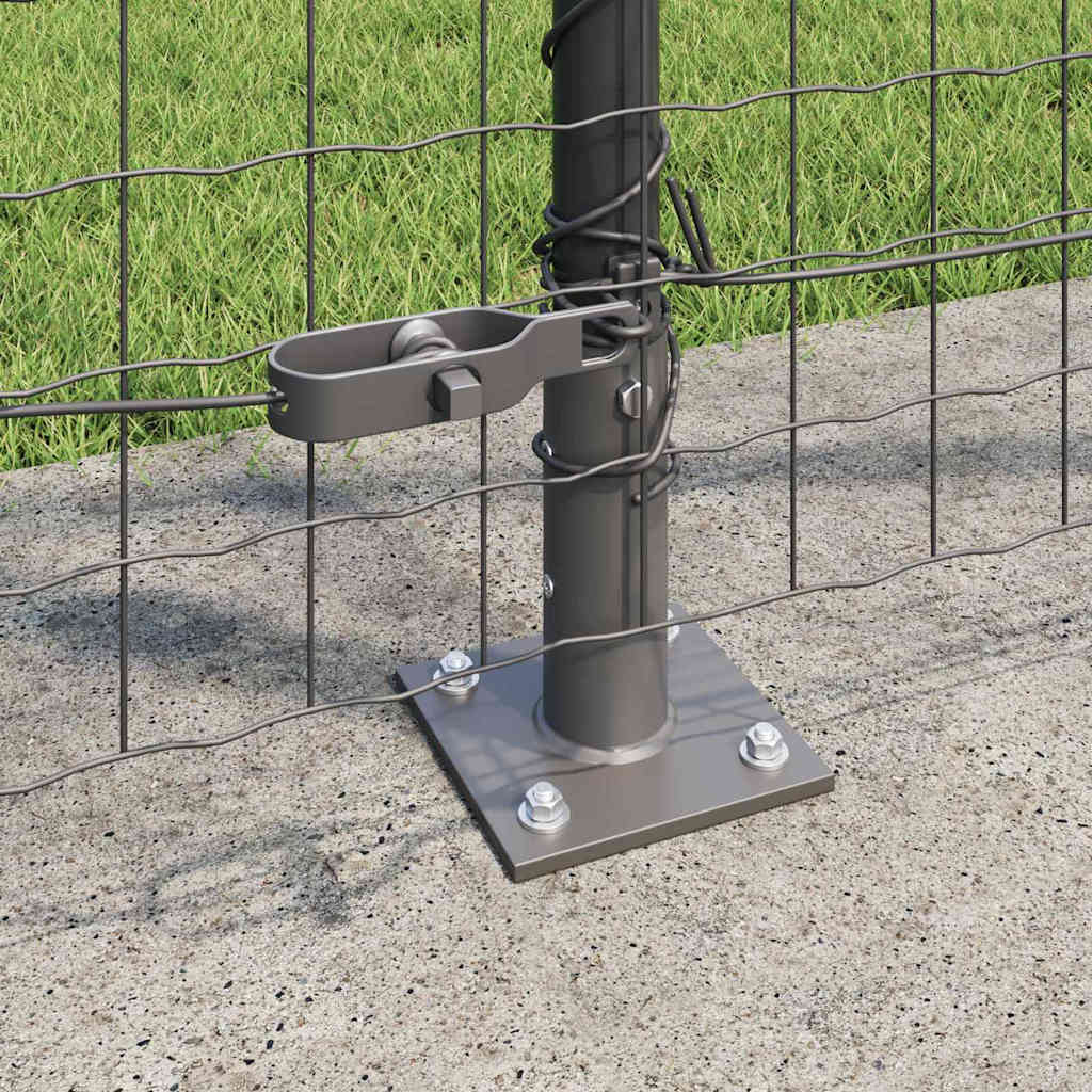 Poste valla vidaxl 7 piezas acero gris