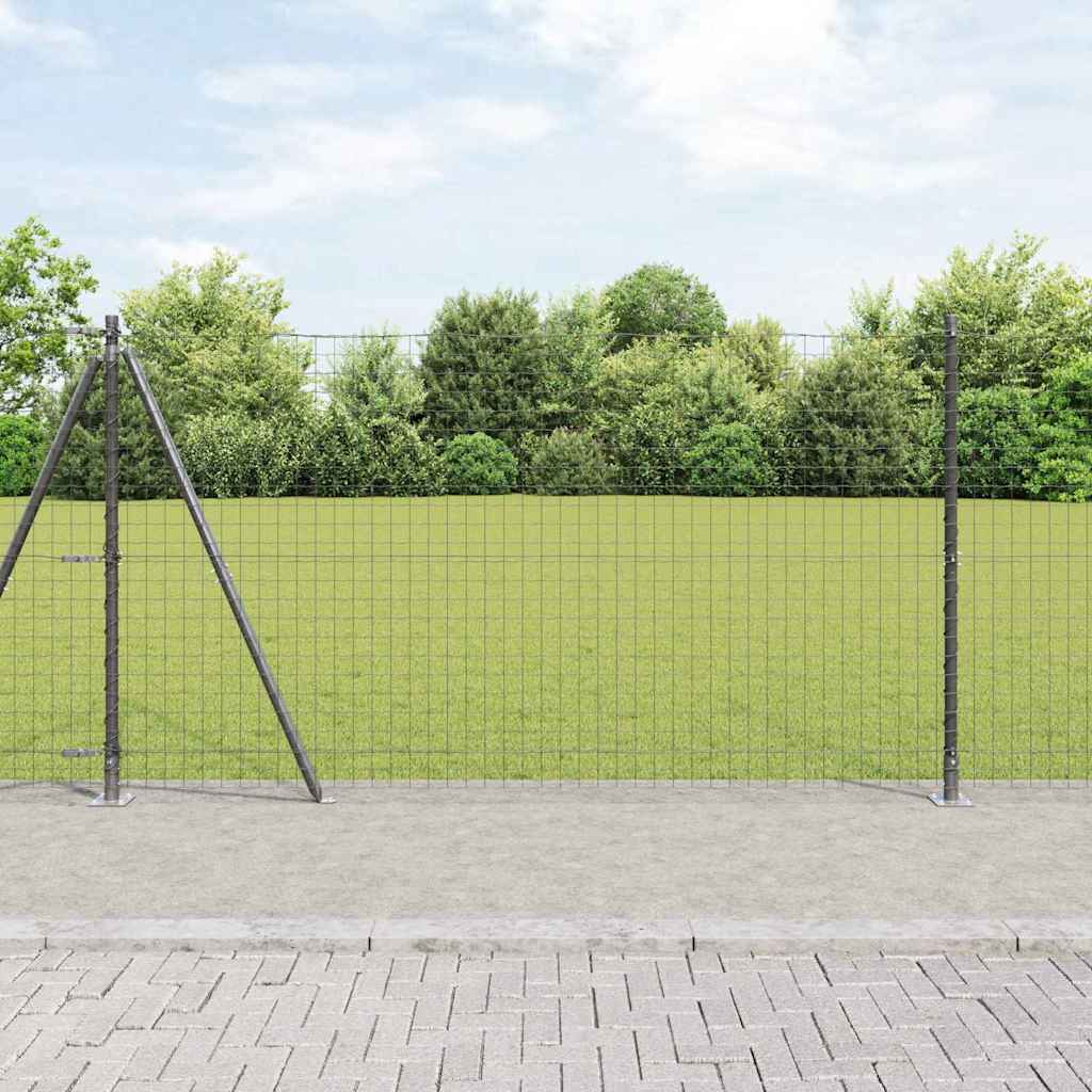 Pali per recinzione Vidaxl 7 pezzi in acciaio grigio