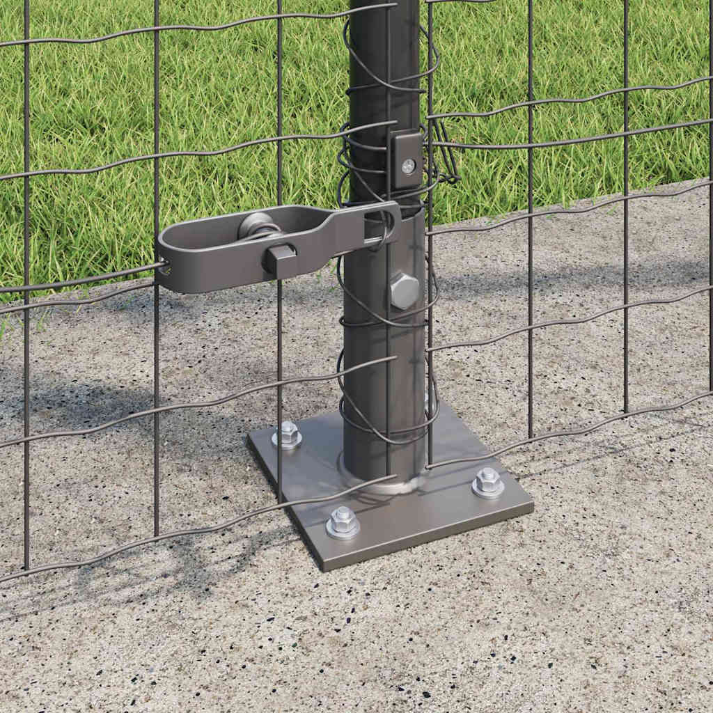 Poste valla vidaxl 7 piezas acero gris