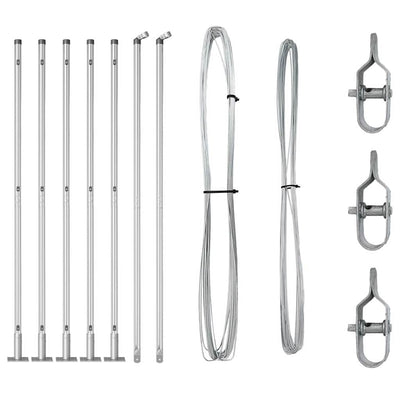 Vidaxl afrasteringspaal 7 pcs zilver staal