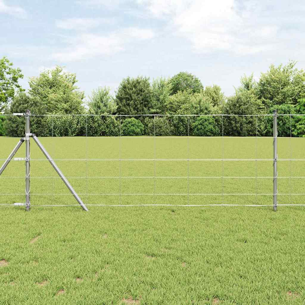 Recinzione pascolo Vidaxl argento 25 x 0,8 m in acciaio zincato