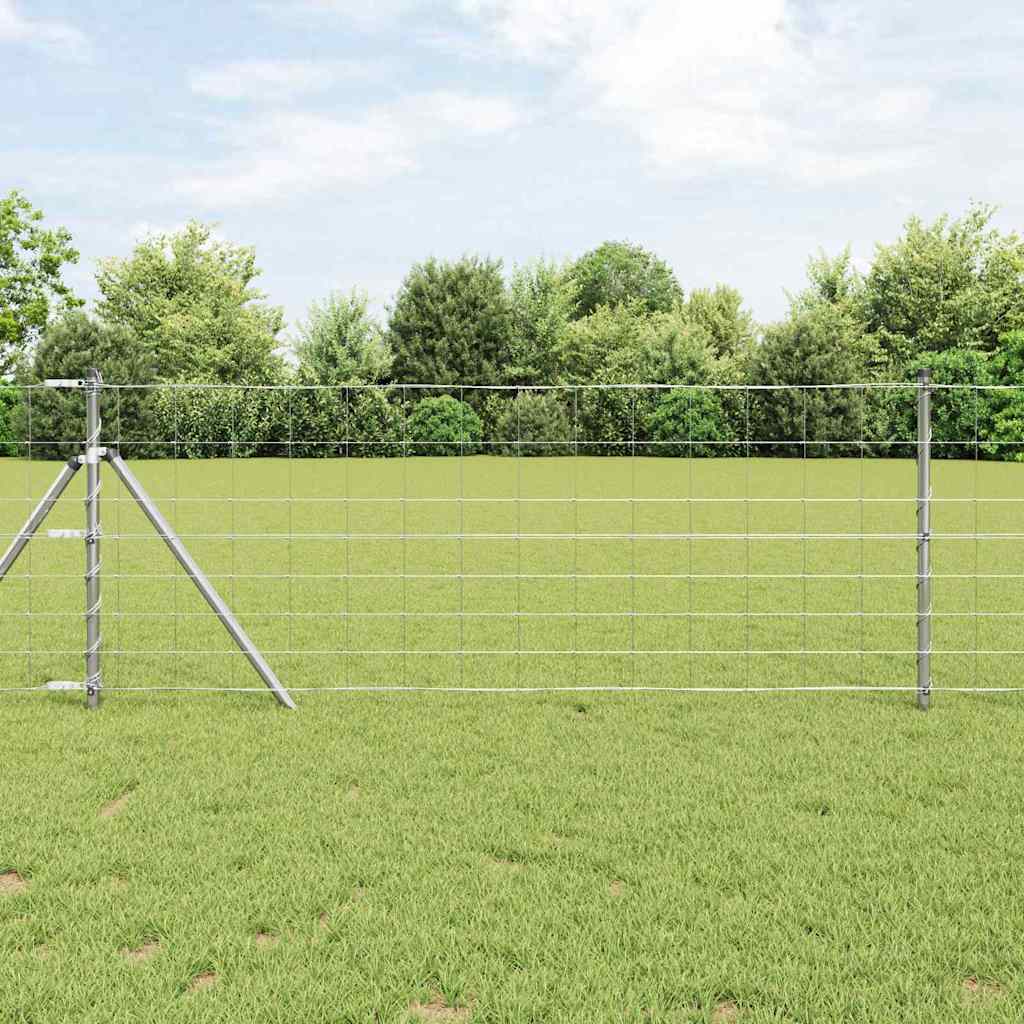 Recinzione pascolo Vidaxl argento 25 x 0,8 m in acciaio zincato