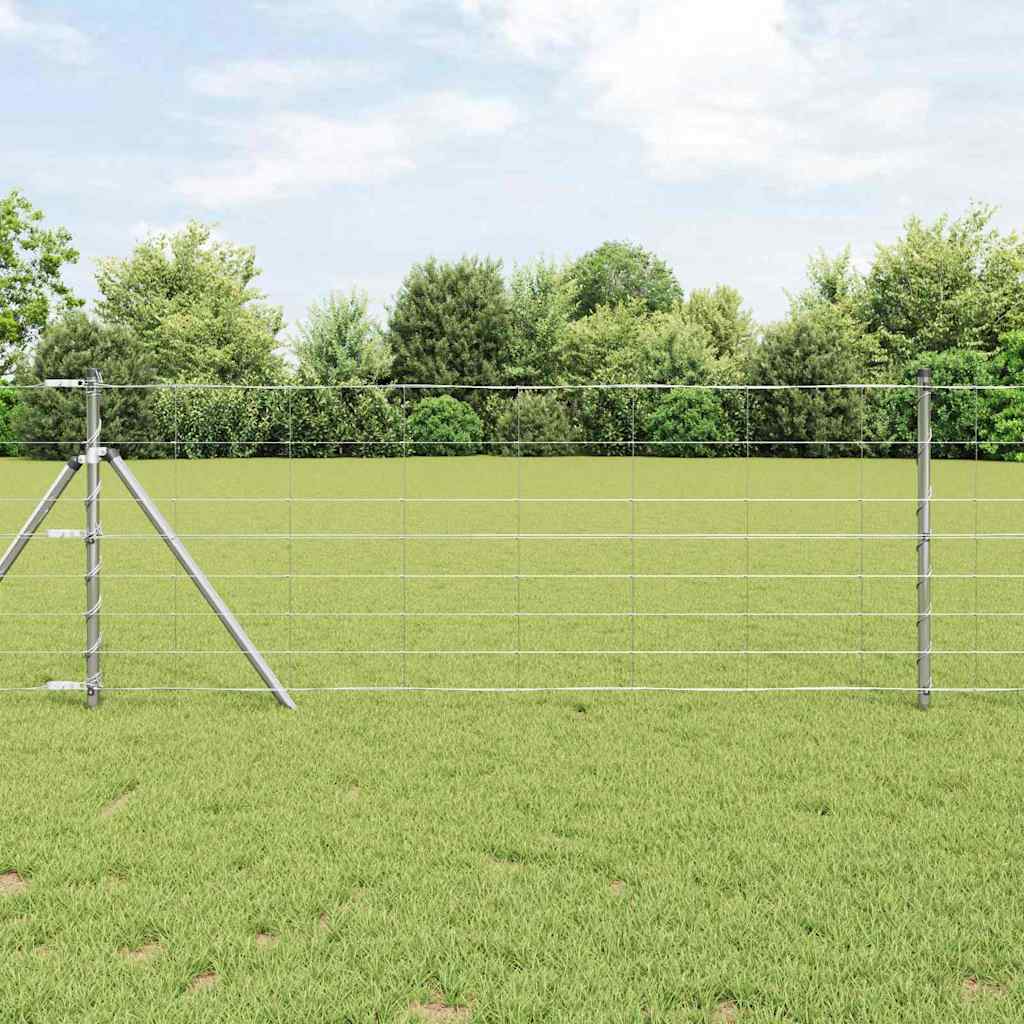 Recinzione pascolo Vidaxl argento 25 x 0,8 m in acciaio zincato
