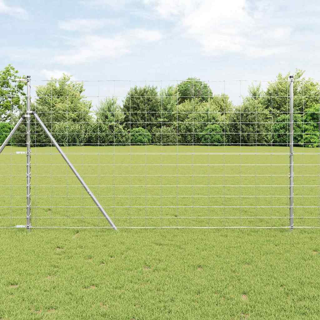 Valla para pastos vidaxl plata 25 x 1,4 m acero galvanizado