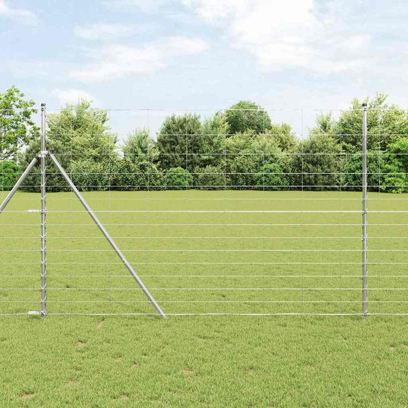 Valla para pastos vidaxl plata 25 x 1,6 m acero galvanizado