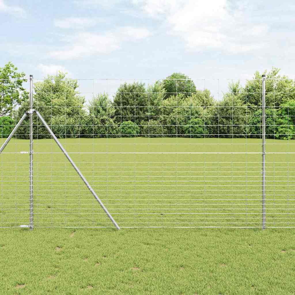 Valla para pastos vidaxl plata 25 x 1,6 m acero galvanizado