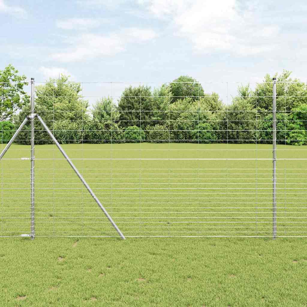 Recinzione pascolo Vidaxl argento 25 x 1,6 m in acciaio zincato