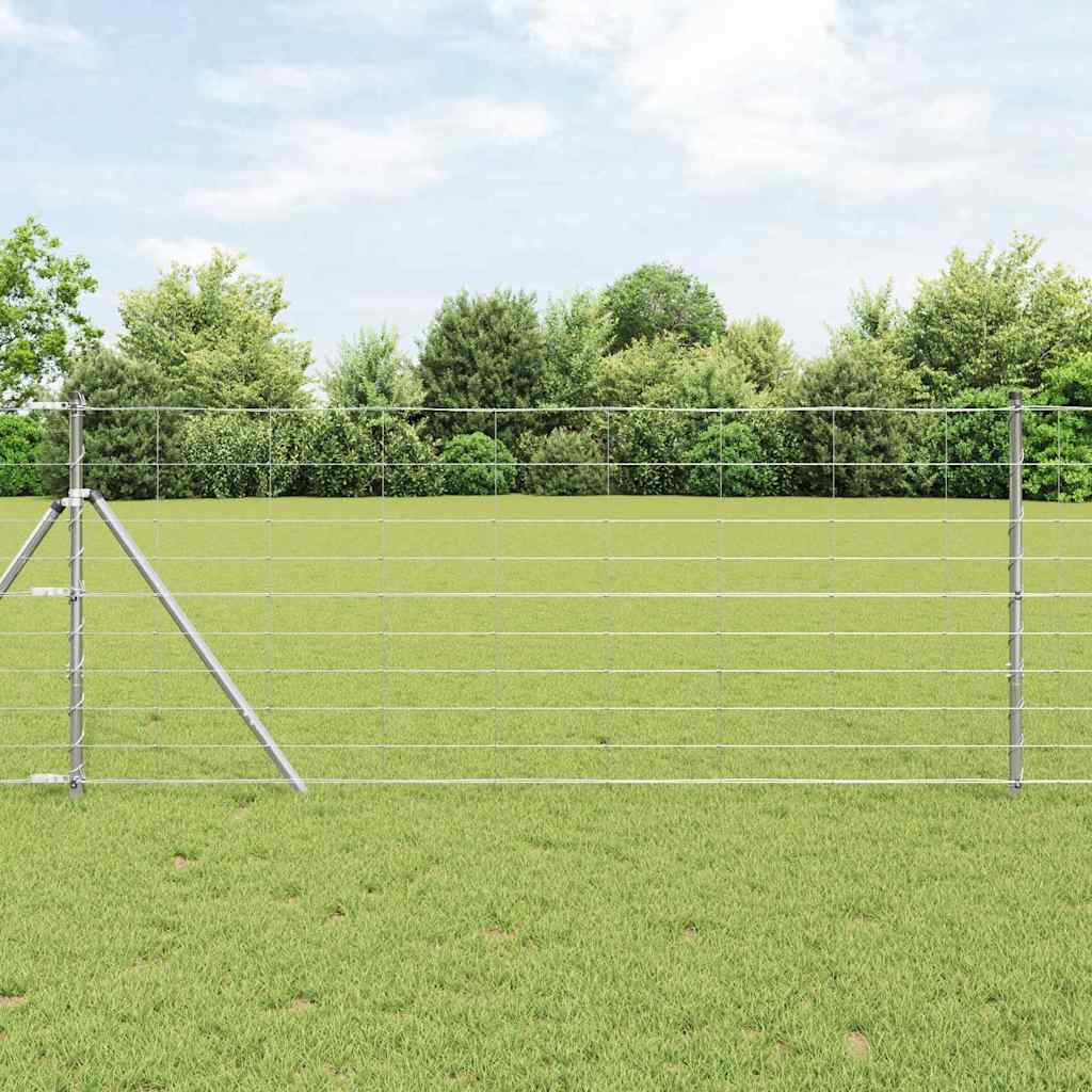 Valla para pastos vidaxl plata 50 x 1 m acero galvanizado