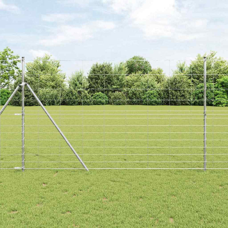 Valla para pastos vidaxl plata 50 x 1,5 m acero galvanizado