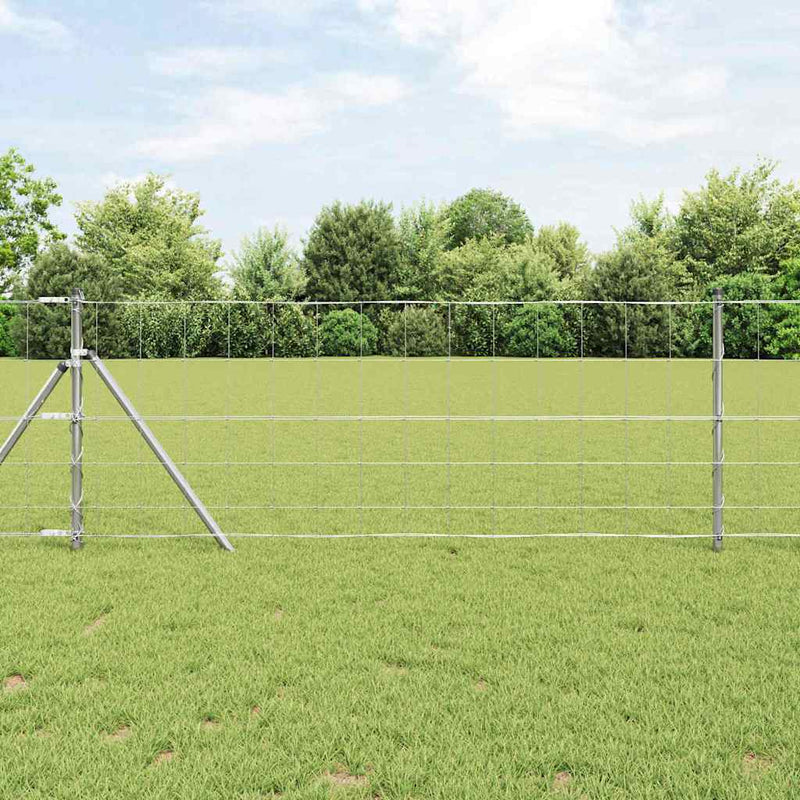 Valla para pastos vidaxl plata 100 x 0,8 m acero galvanizado