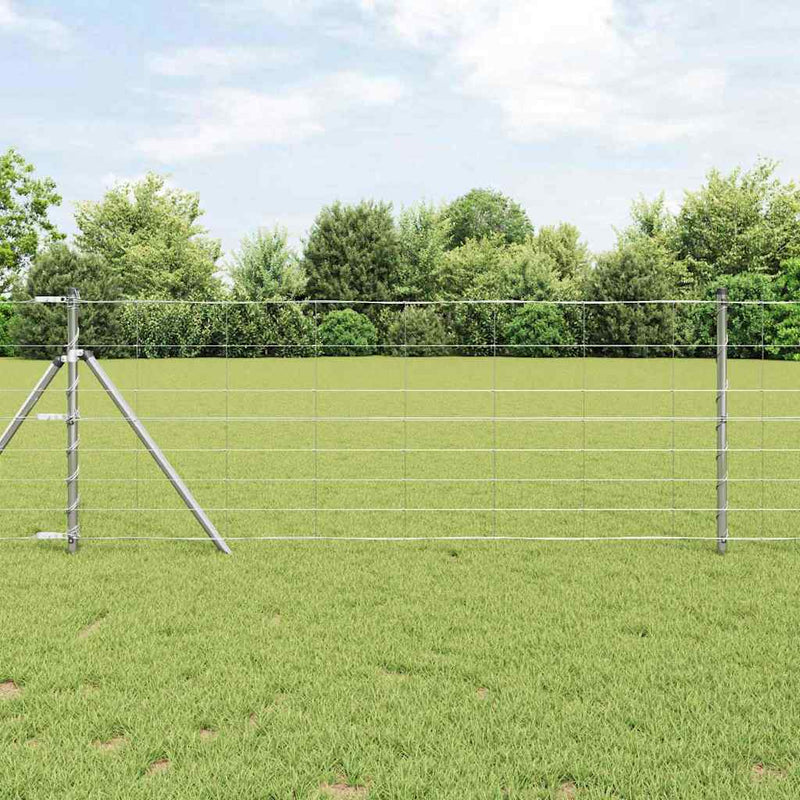 Valla para pastos vidaxl plata 100 x 0,8 m acero galvanizado