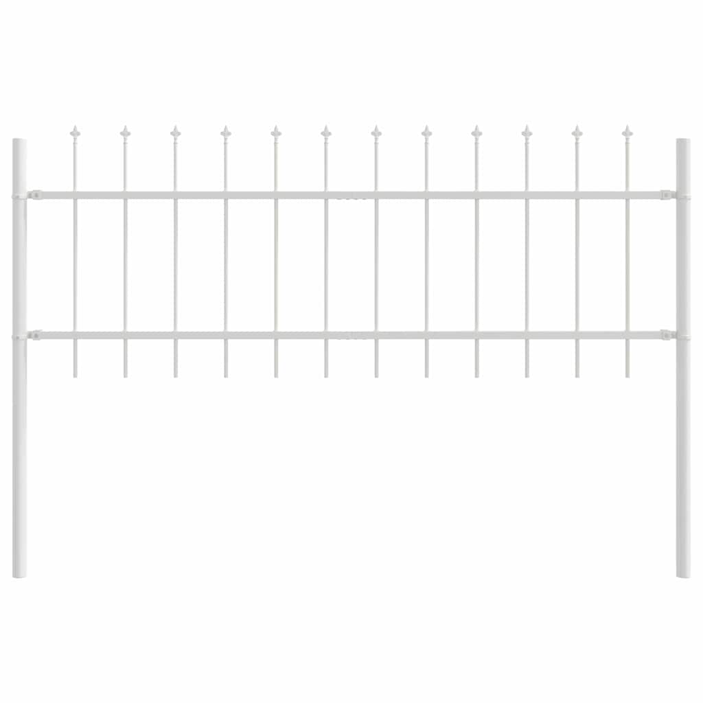 Valla de jardín Vidaxl blanca 1,7 x 0,6 m acero con recubrimiento en polvo