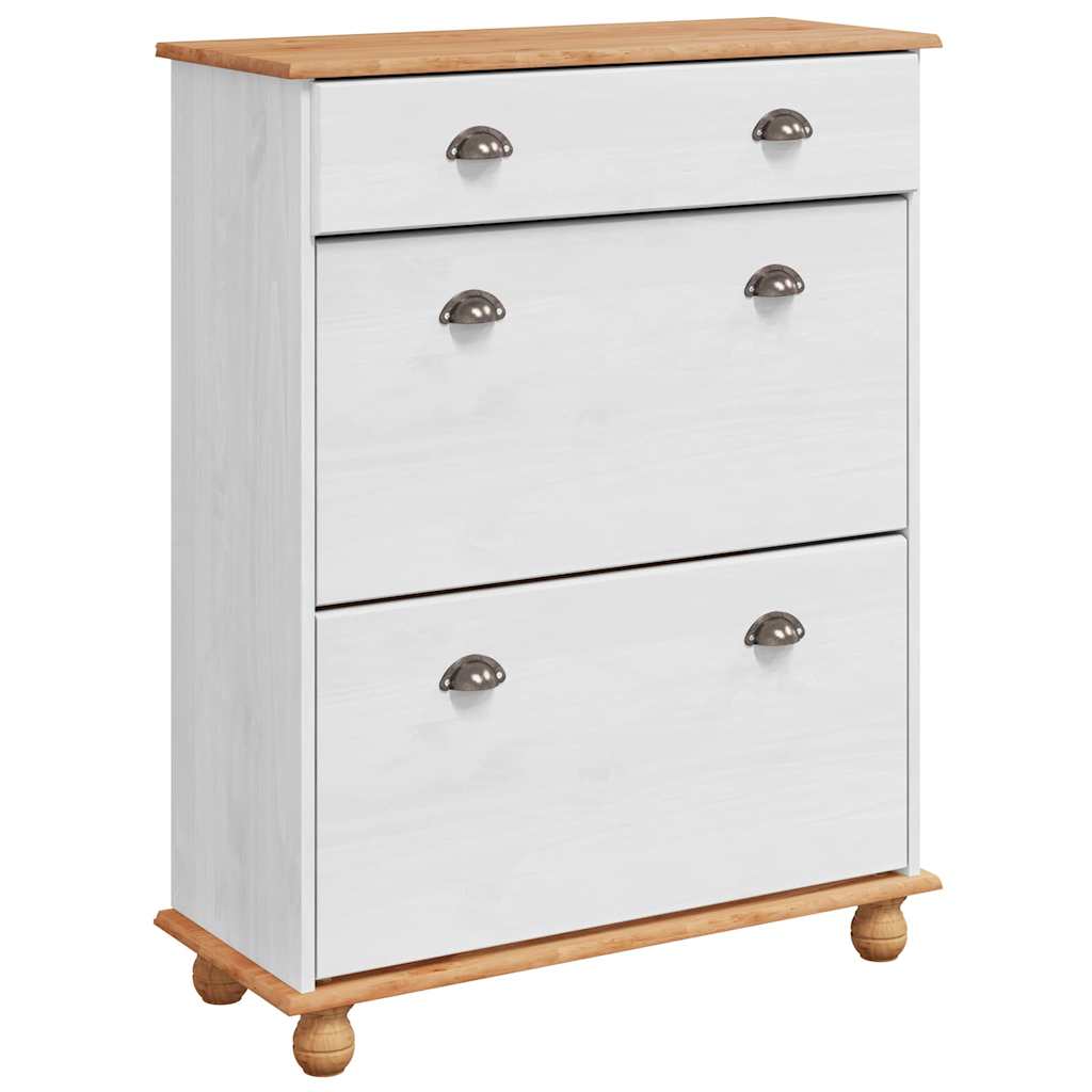 Vidaxx zapatero Askim blanco 85 x 35 x 108 cm madera maciza de pino