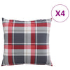 Cuscini per divano Vidaxx 4 pezzi tessuto rosso motivo a quadretti 40x40 cm