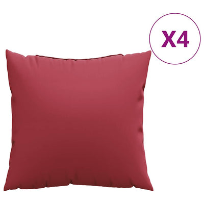 VidaXL cojines de sofá 4 piezas tejido rojo vino 50x50 cm