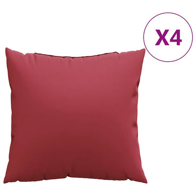 VidaXL cojines de sofá 4 piezas tejido rojo vino 60x60 cm
