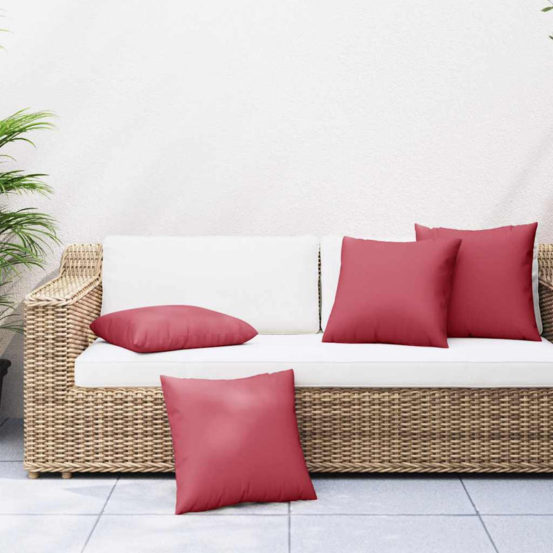 Cuscini per divano VidaXL 4 pezzi tessuto rosso vino 60x60 cm