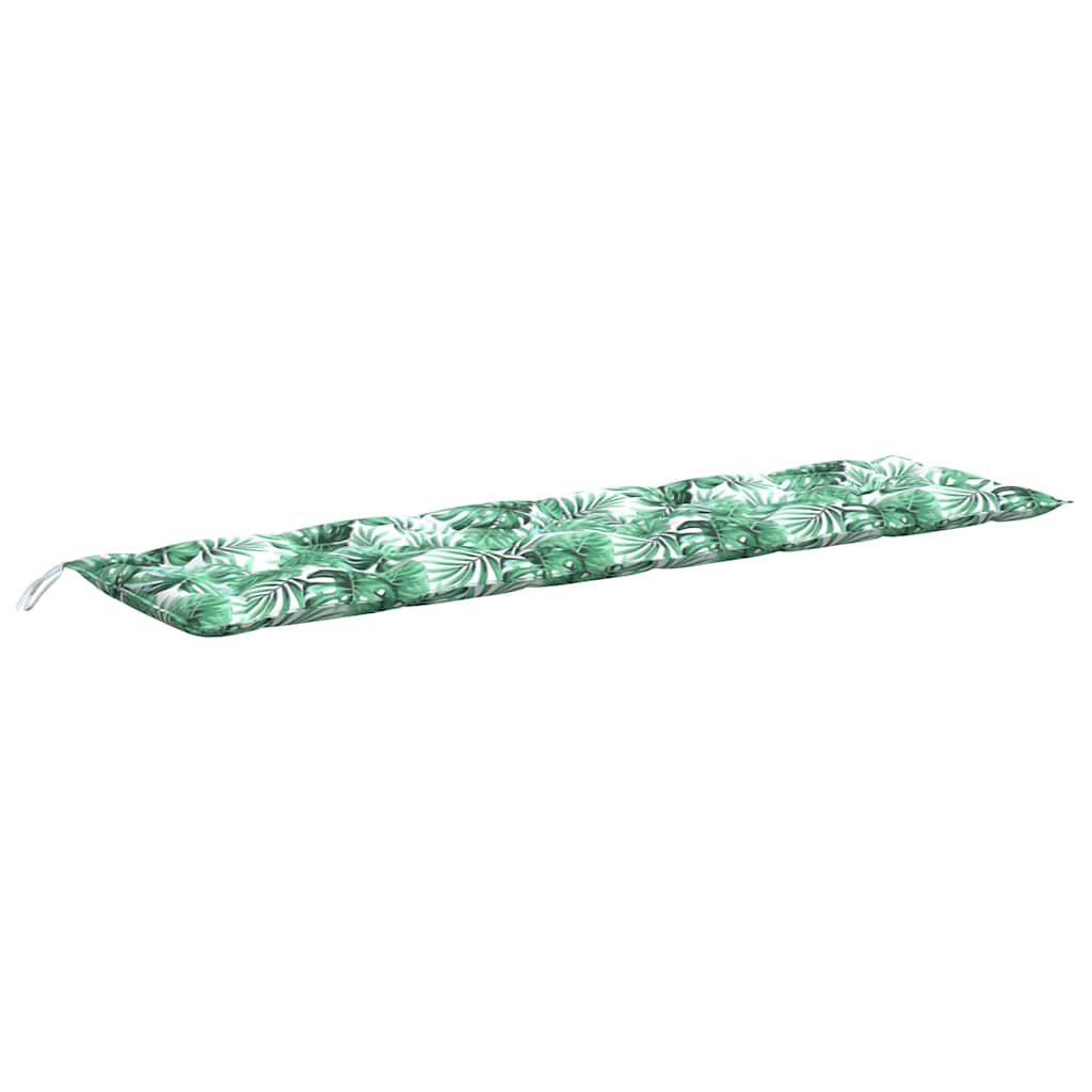 Vidaxx cojín para banco de jardín tela oxford estampado hojas 180x50x7 cm