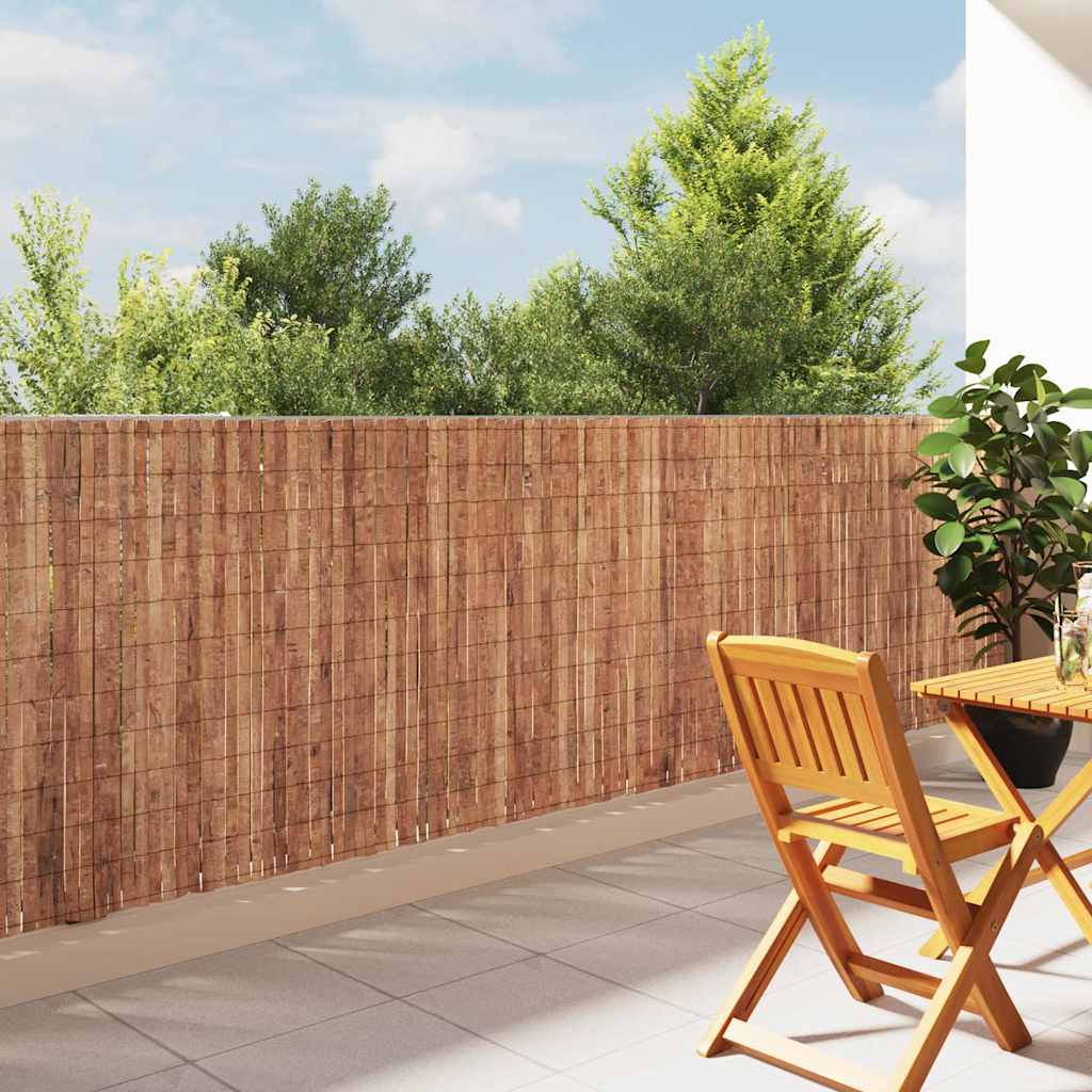 Valla de corteza vidaxl marrón 400 x 125 cm corteza