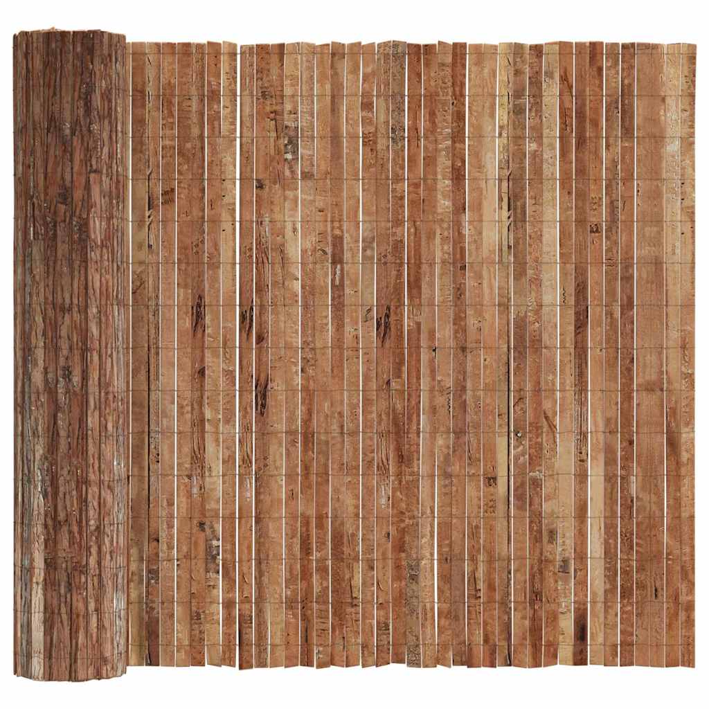 Valla de corteza vidaxl marrón 400 x 125 cm corteza
