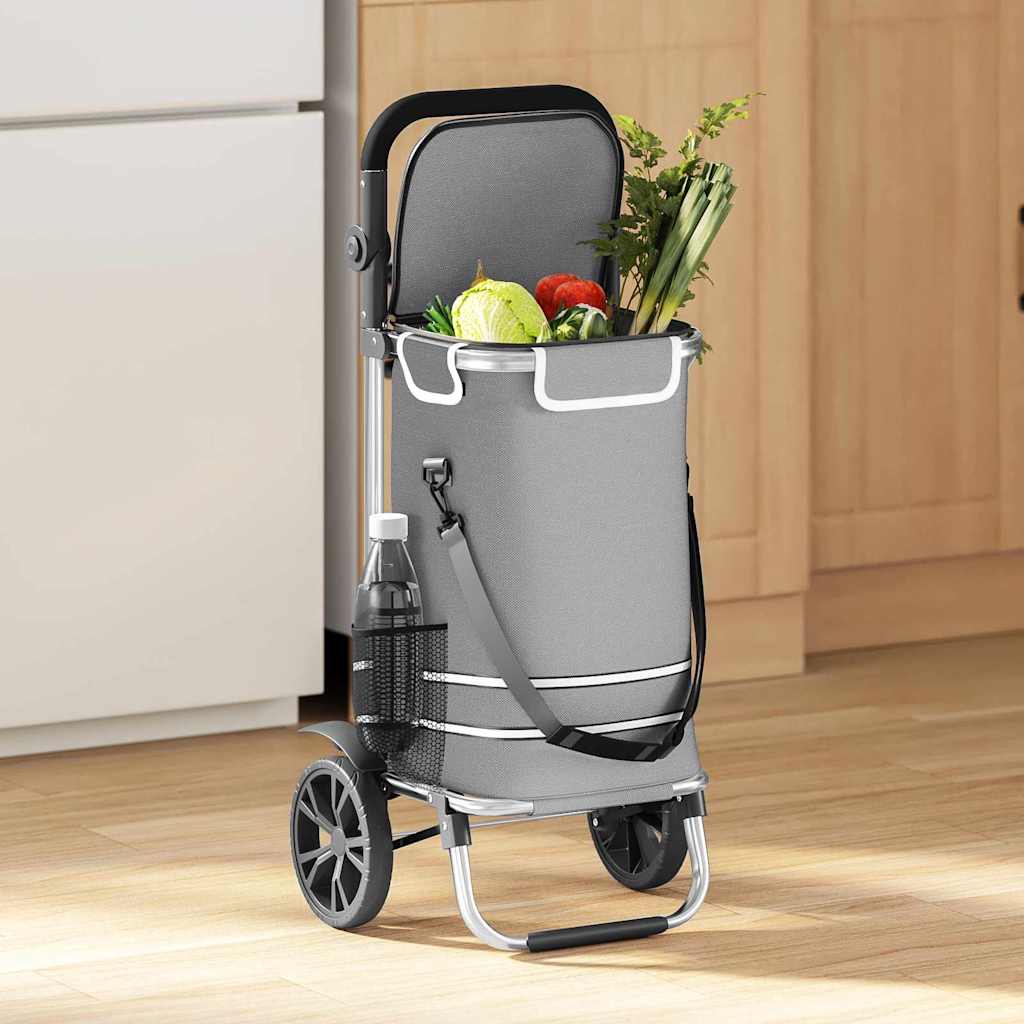 Carrello da negozio Vidaxl grigio 36,5 x 46,5 x 100,5 cm tessuto oxford