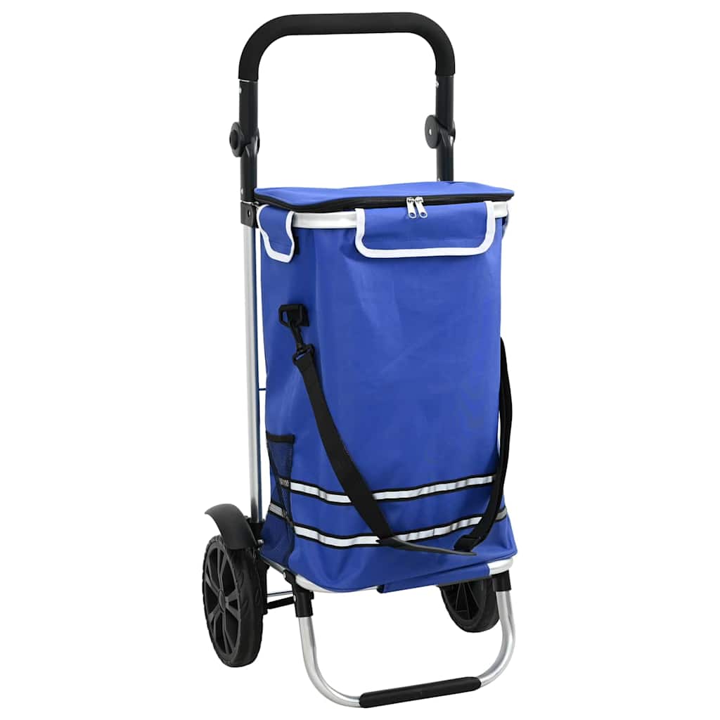 Vidaxl winkel trolley blauw 36,5 x 46,5 x 100,5 cm oxford stof