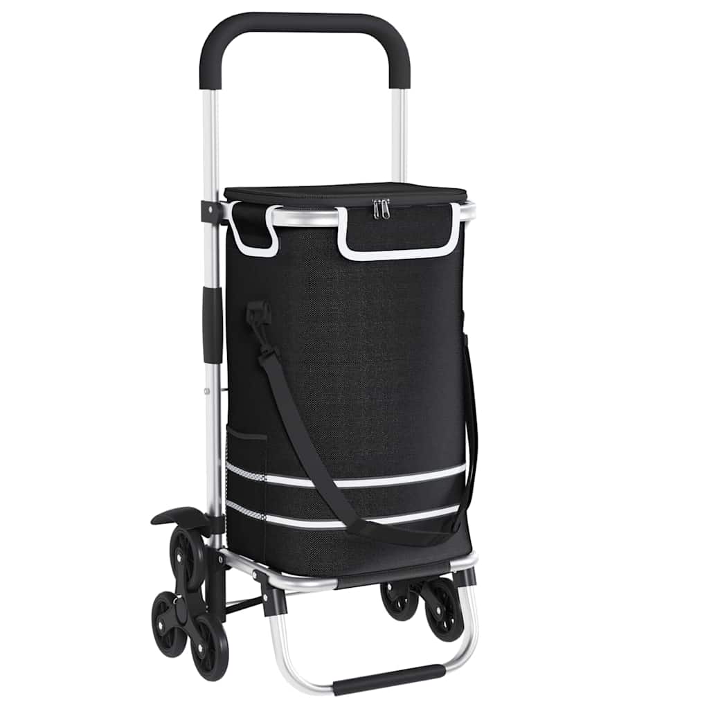 Vidaxl winkel trolley zwart 47 x 39 x 100,5 cm oxford stof