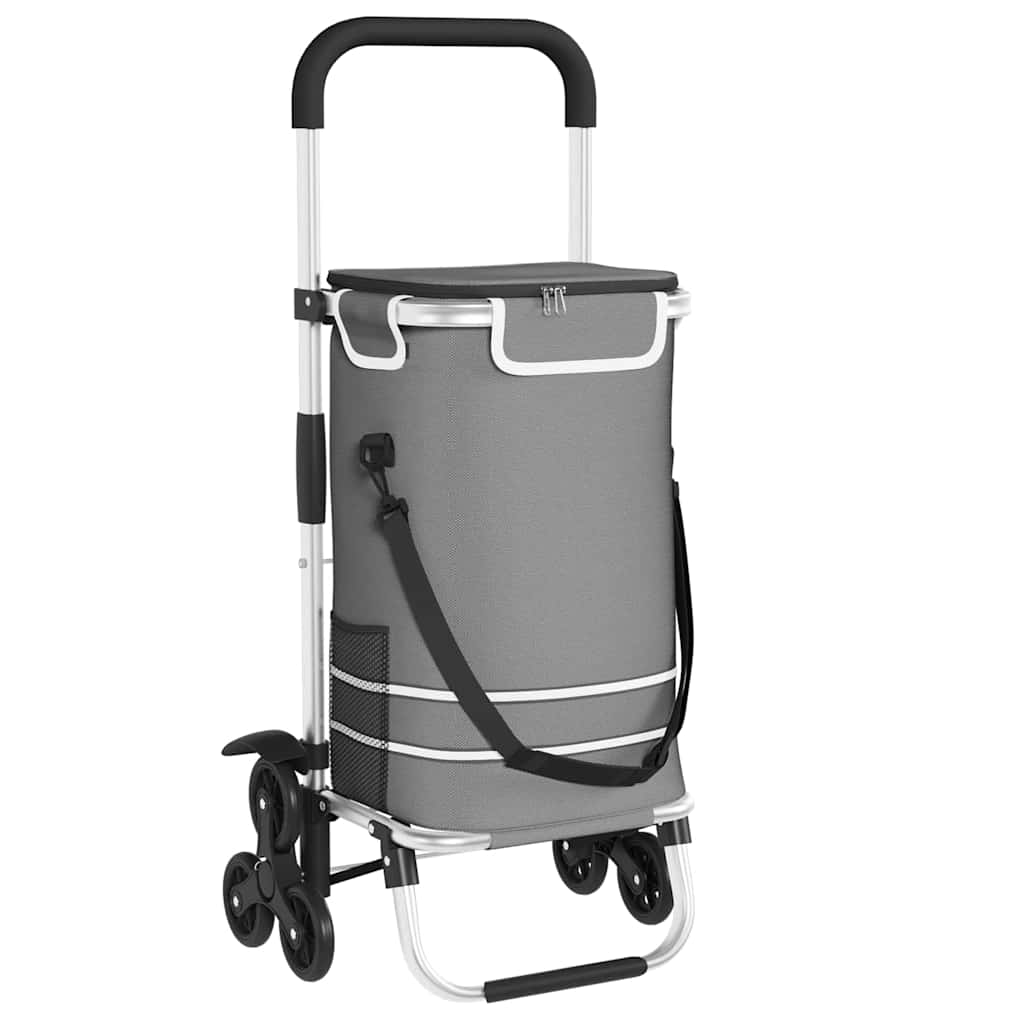 Vidaxl winkel trolley grijs 47 x 39 x 100,5 cm oxford stof