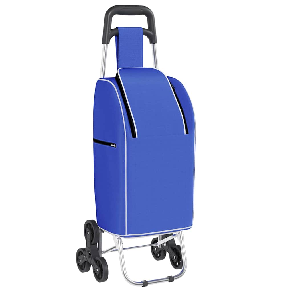 Vidaxl winkel trolley blauw 39,5 x 33 x 93 cm oxford stof