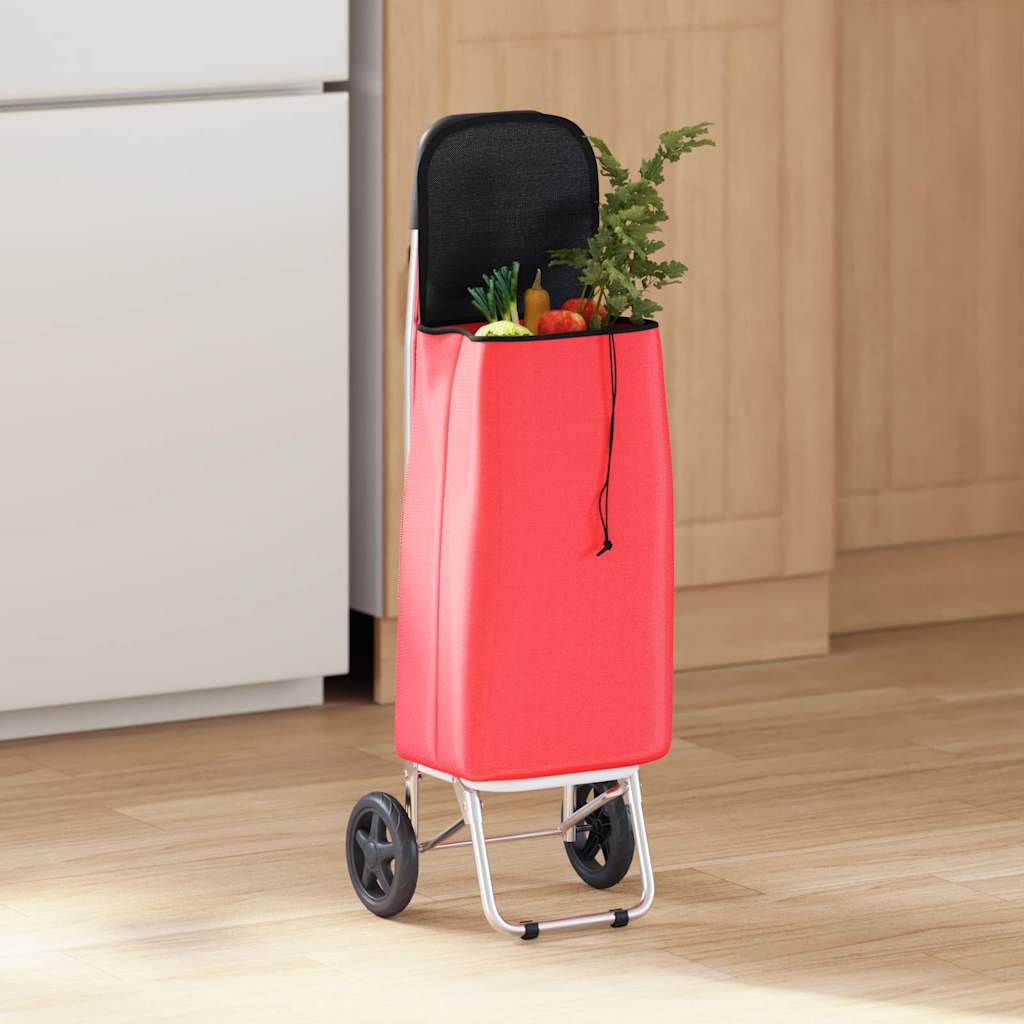 Carrello da negozio Vidaxl rosso 35 x 28 x 92 cm in tessuto oxford