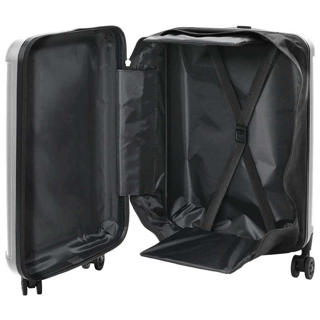 Valigia VidaXL con serratura argento 34 x 23 x 55,5 cm in plastica abs
