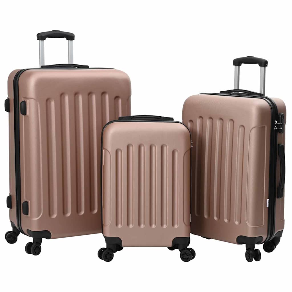 Vidaxl koffer met slot 3 pcs rose gold 50 x 31 x 78 cm abs kunststof