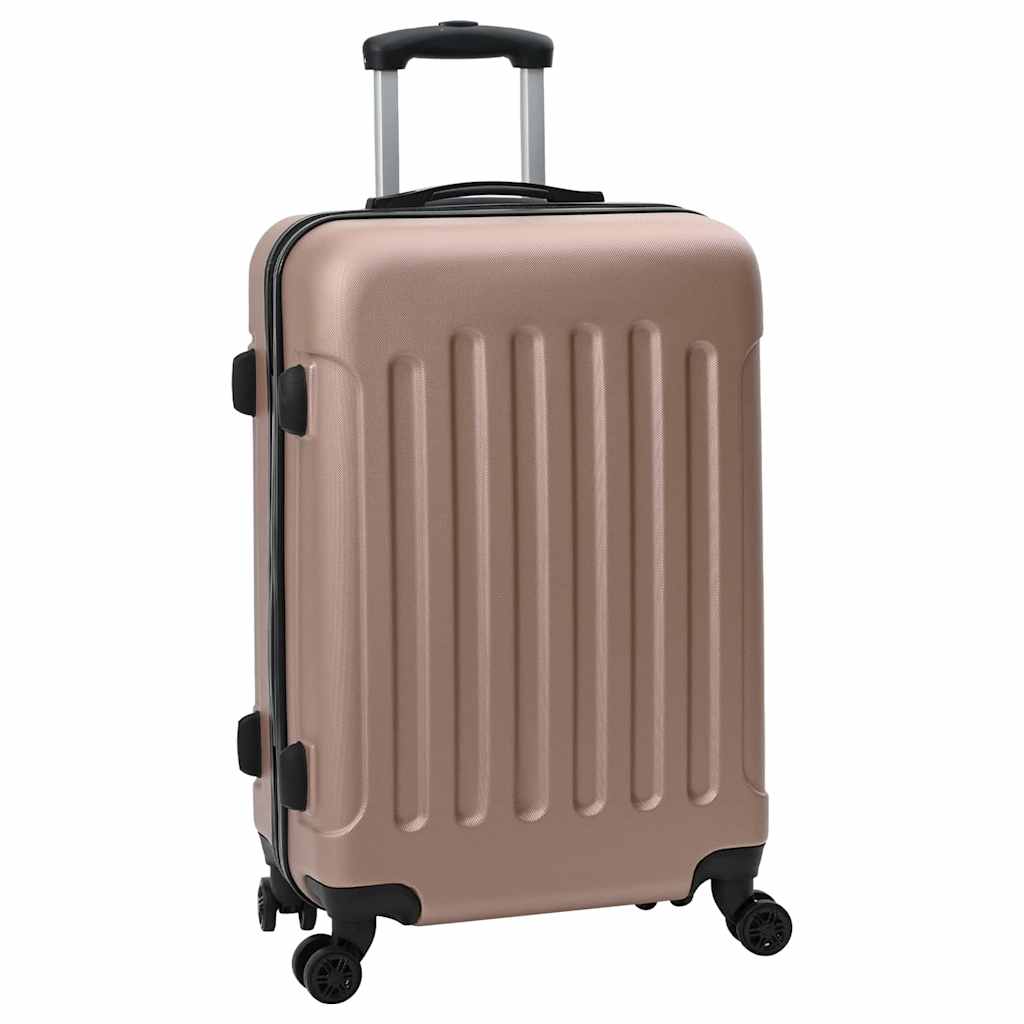 Vidaxxl maleta con cerradura 3 piezas oro rosa 50 x 31 x 78 cm plástico abs