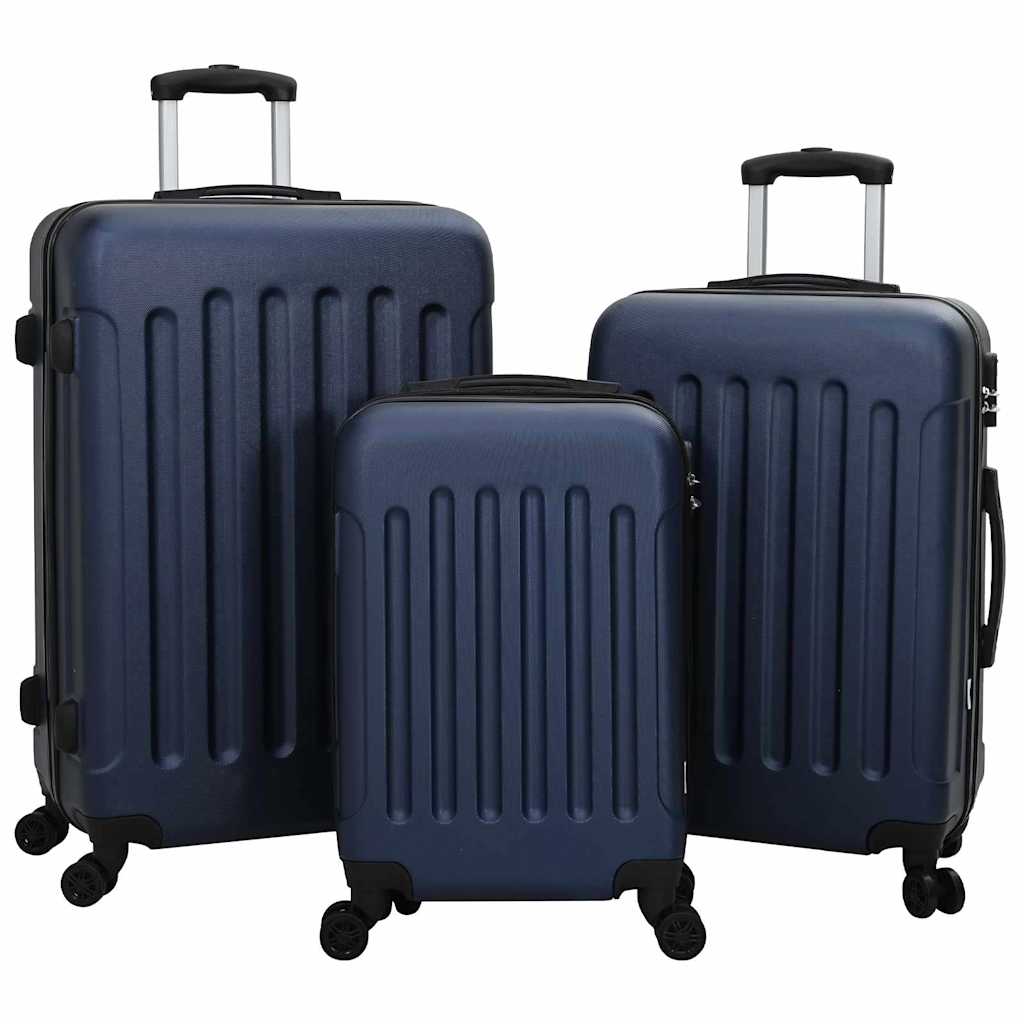 Valigia VidaXL con serratura 3 pezzi blu scuro 50 x 31 x 78 cm in plastica abs