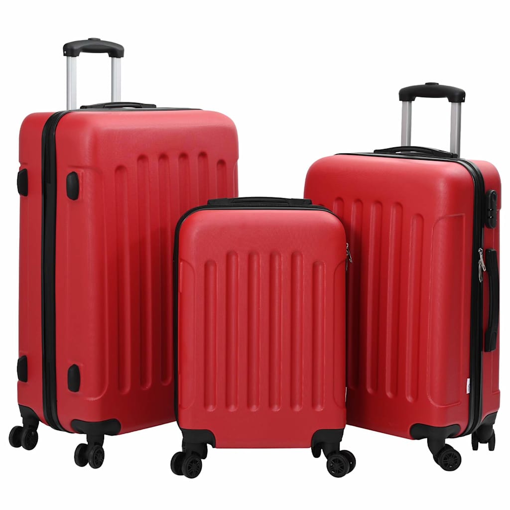 Valigia Vidaxx con serratura 3 pezzi rossa 50 x 31 x 78 cm in plastica abs
