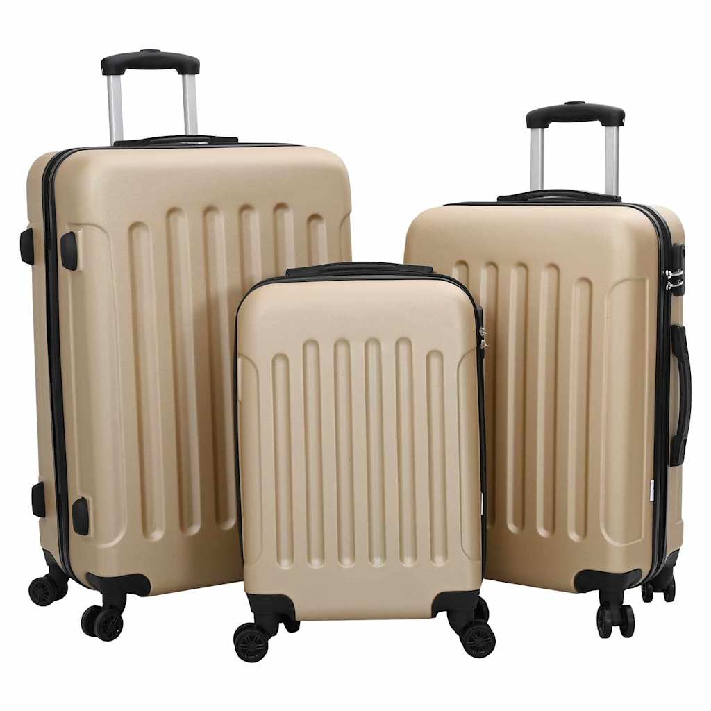 Vidaxl koffer met slot 3 pcs champagne 50 x 31 x 78 cm abs kunststof