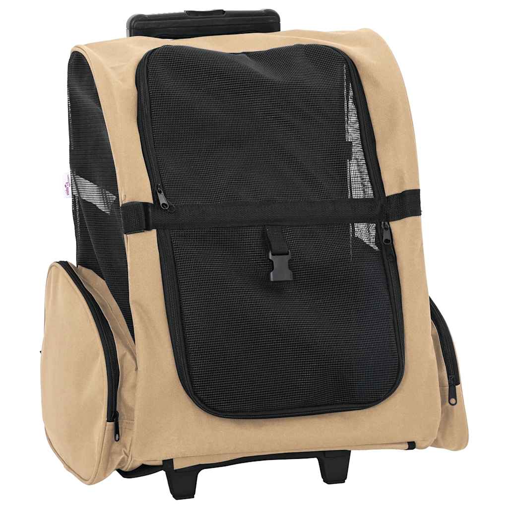Vidaxx trolley per animali 3 in 1 48x32x (57-106) cm tessuto oxford color sabbia