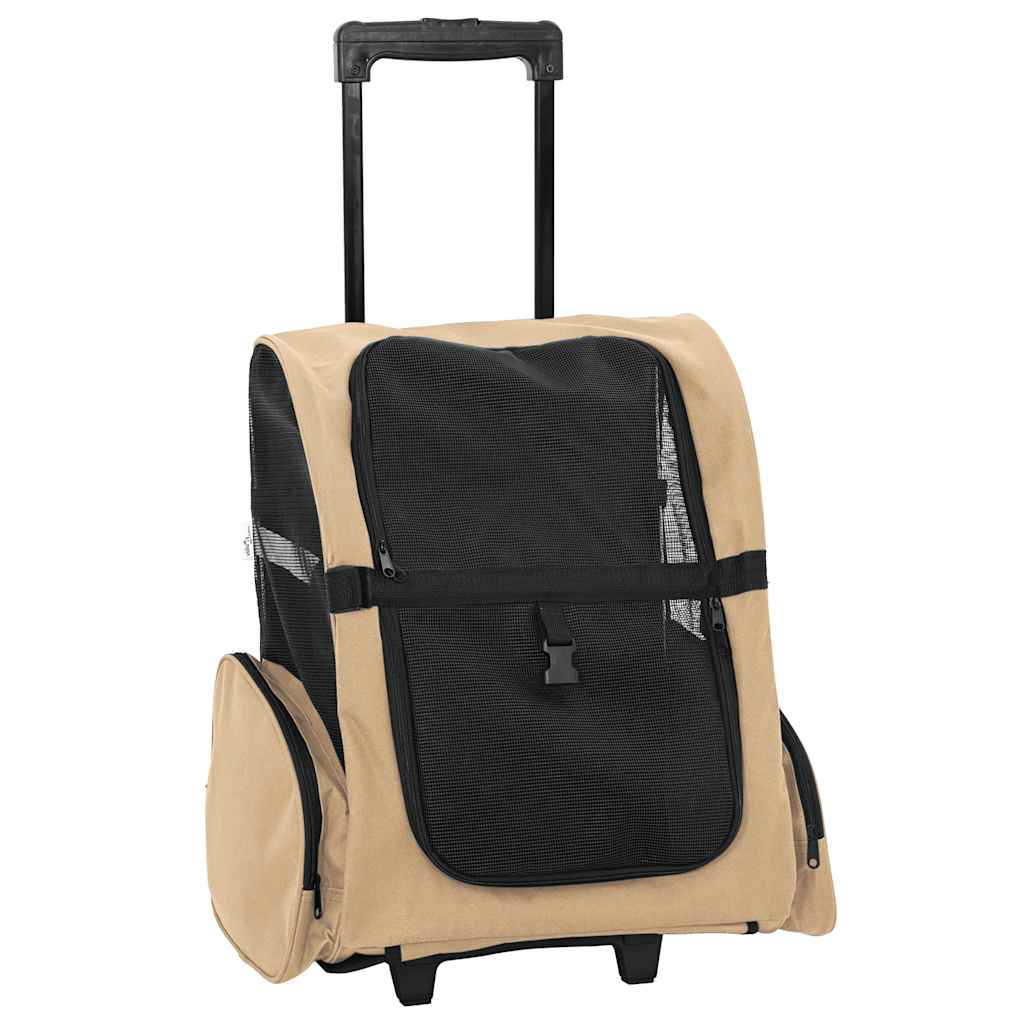 Vidaxx trolley per animali 3 in 1 48x32x (57-106) cm tessuto oxford color sabbia
