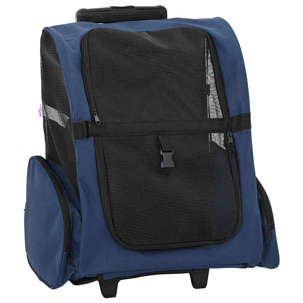 Vidaxx trolley per animali domestici 3 in 1 48x32x (57-106) cm tessuto oxford blu