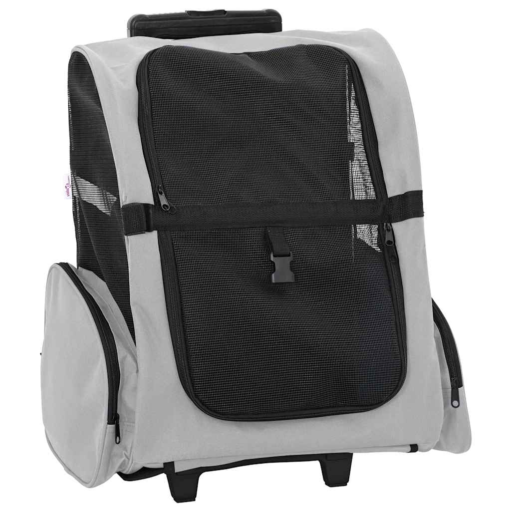 Vidaxx carrito para mascotas 3 en 1 48x32x (57-106) cm tela oxford gris
