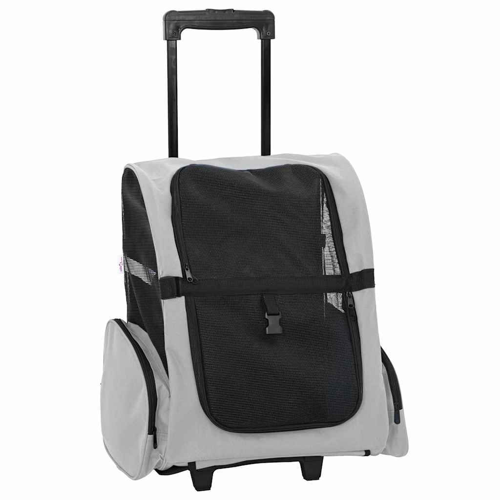 Vidaxx carrito para mascotas 3 en 1 48x32x (57-106) cm tela oxford gris