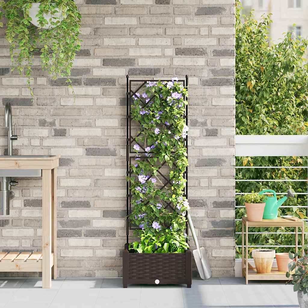 Vaso da fiori da giardino Vidaxx marrone 40 x 40 x 125,5 cm in acciaio