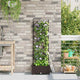 Vaso da fiori da giardino Vidaxx marrone 40 x 40 x 125,5 cm in acciaio