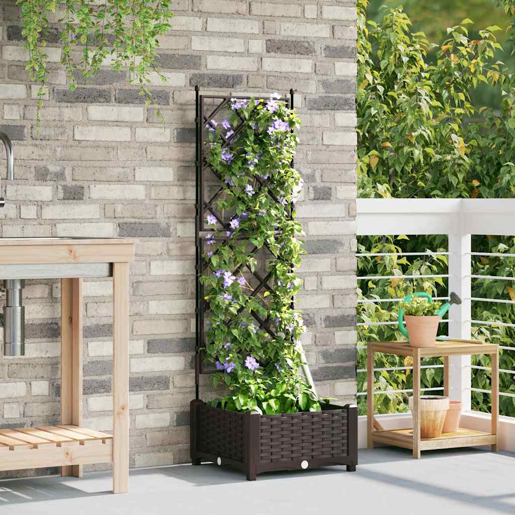 Vaso da fiori da giardino Vidaxx marrone 40 x 40 x 125,5 cm in acciaio