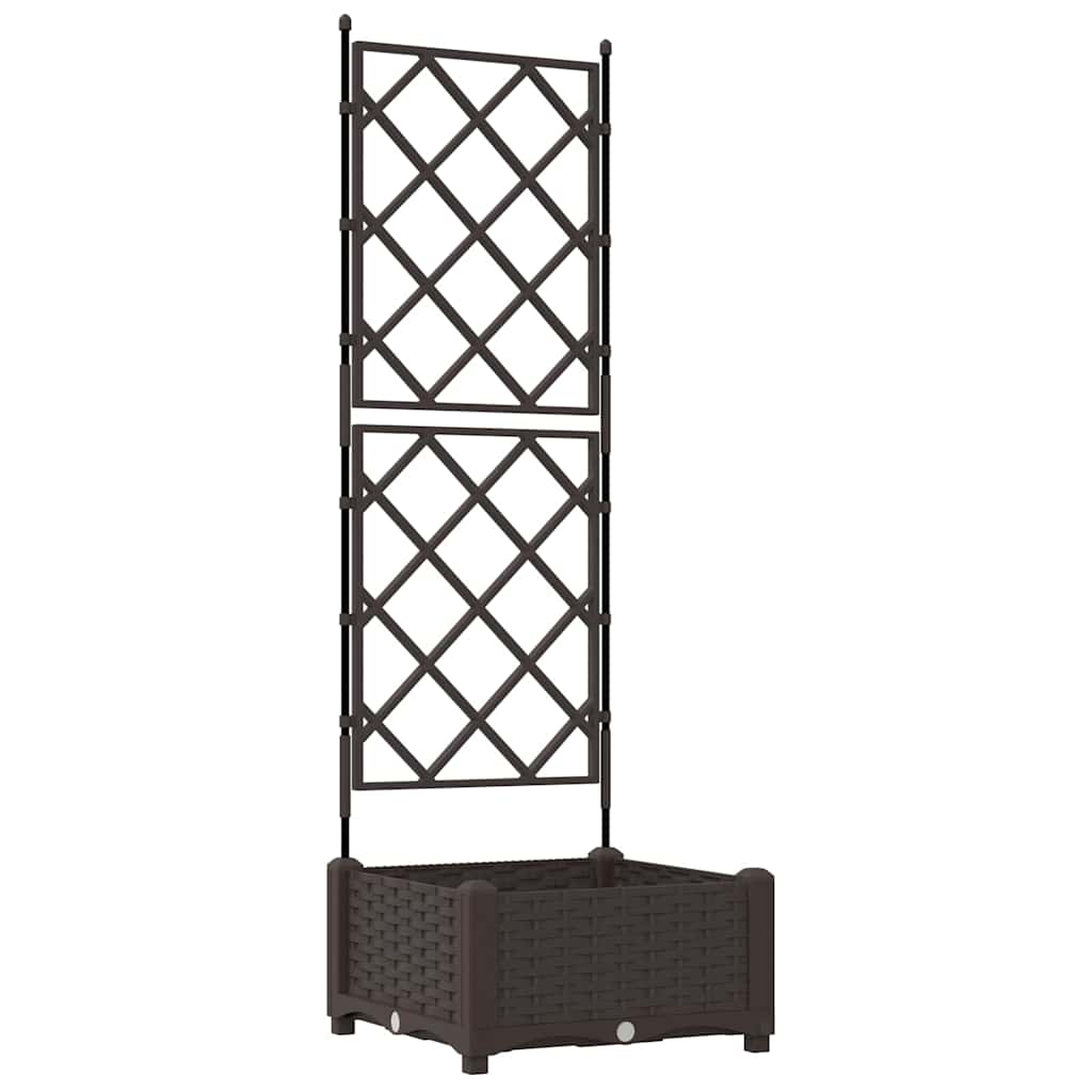 Vaso da fiori da giardino Vidaxx marrone 40 x 40 x 125,5 cm in acciaio