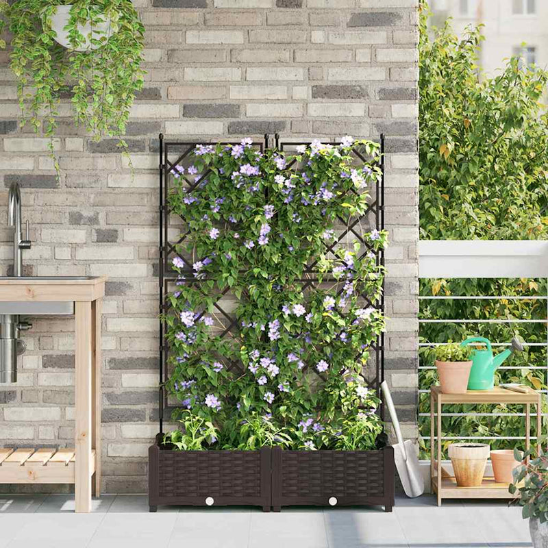 Vidaxl tuin bloempot 2 pcs bruin 80 x 40 x 125,5 cm staal